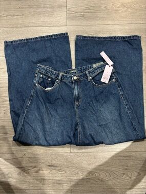 Target Women's Flared Jeans in Dark Blue Denim